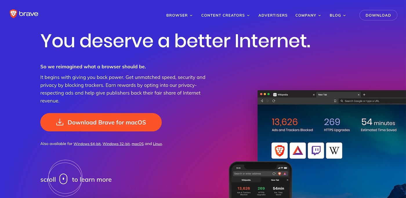 Brave Browser Homepage   Surges.co review